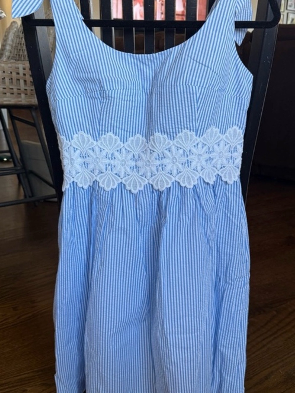 NWT extremely rare Lilly Pulitzer Blue & White Striped Tie-Shoulder Sundress